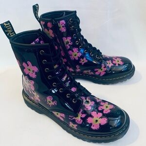 Dr Martens 1460 Patent Leather Floral Boots